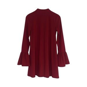 Lulus Wine Red Bell Sleeve Flowy Dress‎ Size S